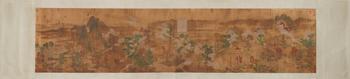 Antique Green-and-Blue Scroll of Immortal Landscape