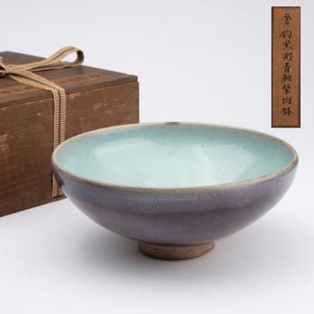 金 天青釉紫斑缽