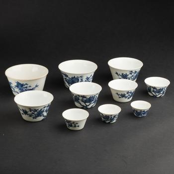 清 青花花卉茶盞十點(diǎn)