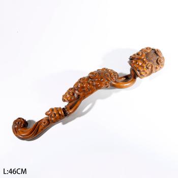 黃楊木雕靈芝形如意