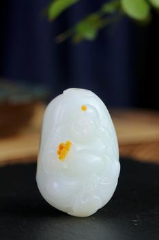 彌勒佛精品和田玉羊脂玉籽料掛件