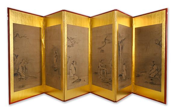 三杉美術(shù)|三杉美術(shù)2026年荷風(fēng)拾珍藝術(shù)品拍賣會(huì)佚名（明） 高士六景屏風(fēng)