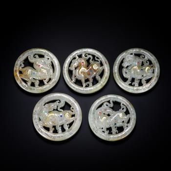 古玉鑲金璧四點(diǎn)