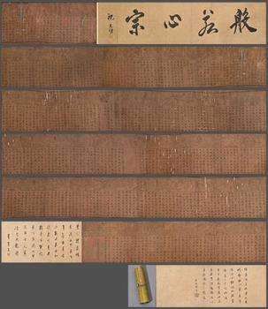 趙孟頫 元人寫經(jīng)卷 手卷絹本設(shè)色