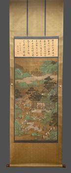 仇英 人物故事圖 立軸絹本設色