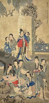 黃山壽 清代 仕女圖 立軸