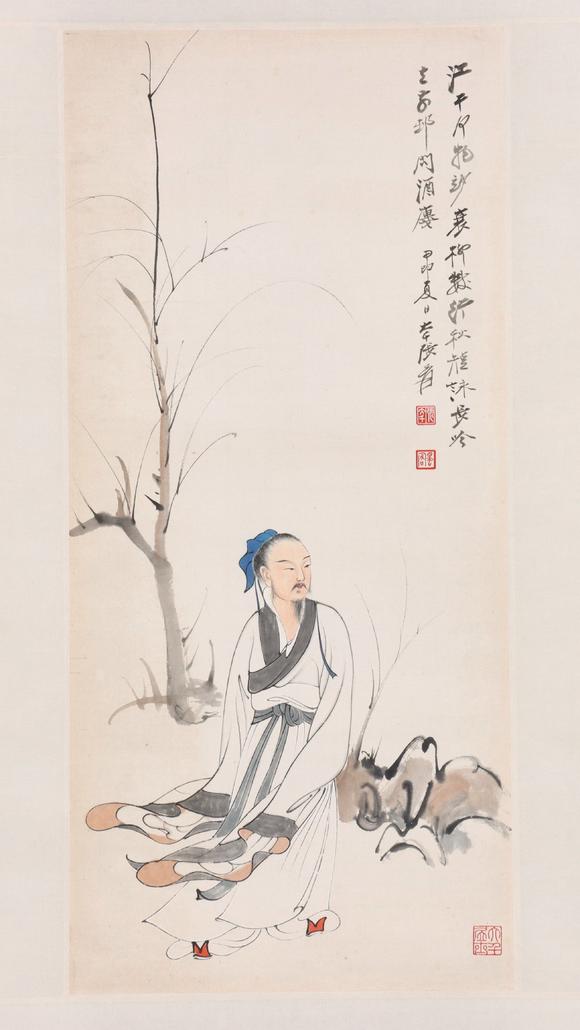 東京共成拍賣張大千 高士圖