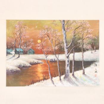 顏文樑 雪夜泛舟