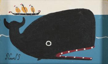 Lot 530 *  STEPHEN CAMPS (B.1957) A whale and a ship at sea