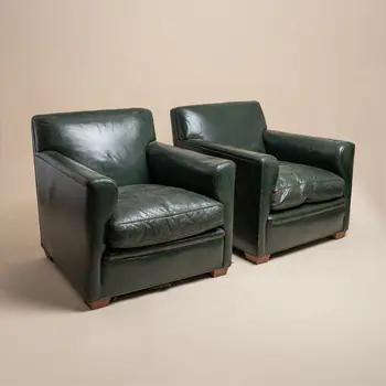 COMTE, Argentina A pair of Club Armchairs, produced for the Presidential Military Club Los Olivos,