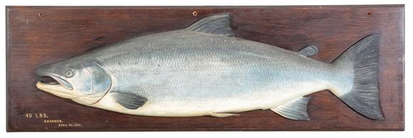 Duke's AuctionsLot 217 A RARE FOCHABER'S CARVED WOODEN SALMON