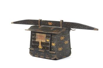 A miniature palanquin for the Hinamatsuri festival