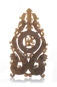 A Chinese carved jade plaque / pendant