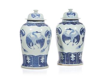 A pair of Chinese porcelain jars