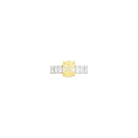 DOYLE Auctioneers & AppraisersPlatinum, Gold, Fancy Yellow Diamond and Diamond Ring