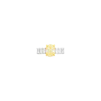 Platinum, Gold, Fancy Yellow Diamond and Diamond Ring
