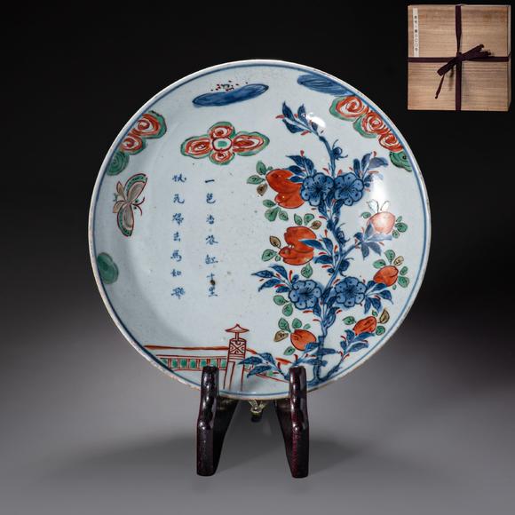 大阪國(guó)際天啟赤繪詩(shī)文缽