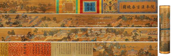 東京蕓術(shù)徐揚(yáng) 清 漢宮春曉圖寶卷 絹本