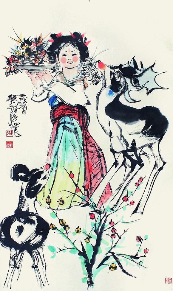 北京萬歷|萬歷國際2026年春季藝術(shù)品同步拍賣會程十發(fā) 少女與鹿