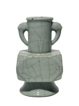 A Chinese guan ware vase with double ears, YongZheng Pr.