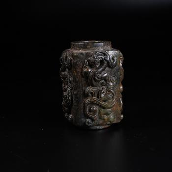 高古玉螭龍紋琮