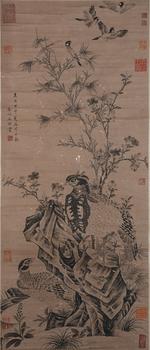 王淵紙本花鳥圖畫