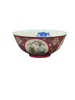 內(nèi)青花四宮燈外粉彩節(jié)令膳碗