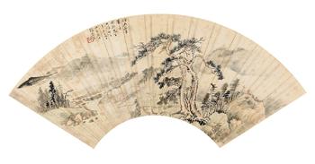山水扇面