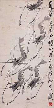 Qi Baishi swims shrimp map | 齊白石 遊蝦圖