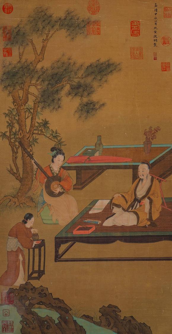 Cascade'sWen Zhiming's listening chart | 文徵明 聽琴圖