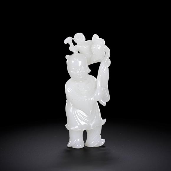 Cascade'sHetian jade children's pieces in Qing dynasty | 清代 和田玉雙童把件