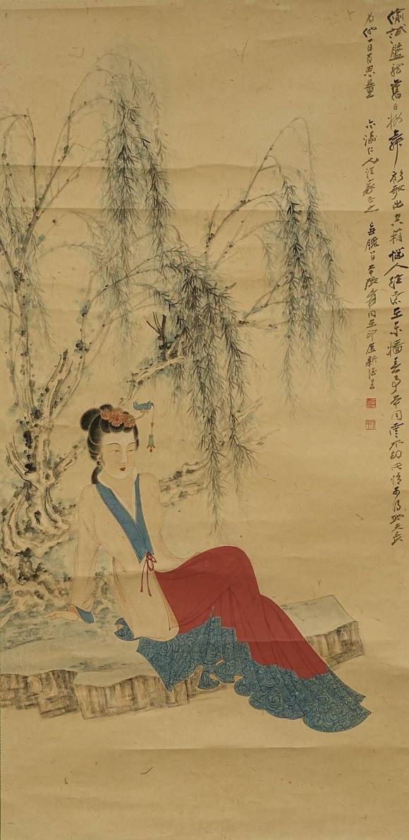 京都祇園會拍賣|京都祇園會2026年8月秋季拍賣會張大千 仕女圖 紙本鏡心