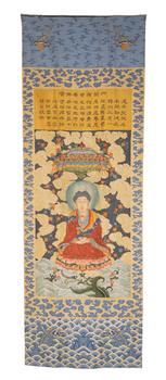 A CHINESE KESI BHAISAJYAGURU THANGKA