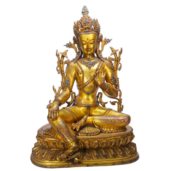 Eden Fine Antiques Galleries LLCA CHINESE GILT BRONZE TARA SCULPTURE