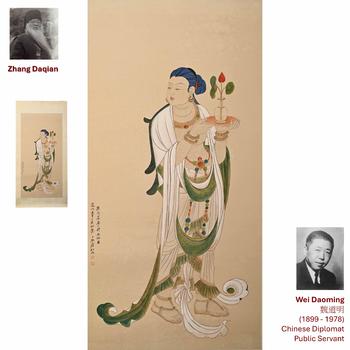 ZHANG DAQIAN STANDING BODHISATTVA PAINTING