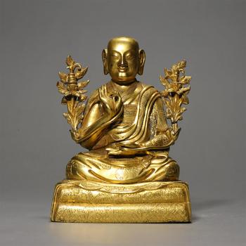 清代 銅鎏金上師像
