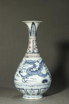 元代 青花云龍紋玉壺春瓶
