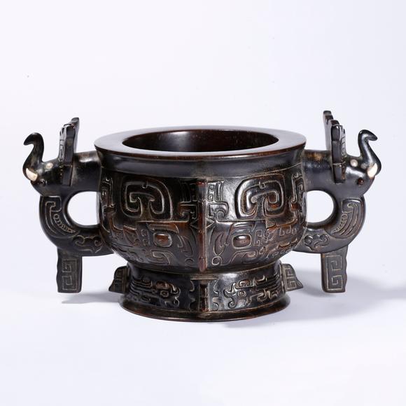 千美會(huì)|2026夏季拍賣第五次唐物セレクション紫檀木雕雙面紋雙耳爐
