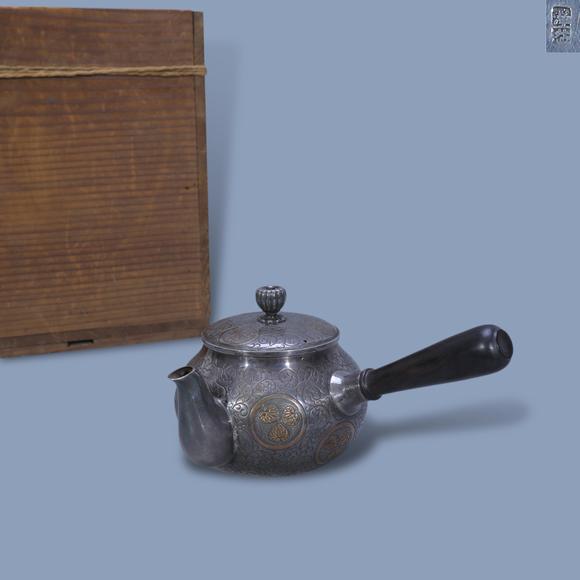 鐮倉美術(shù)鎏金樹葉紋?側(cè)把銀急需