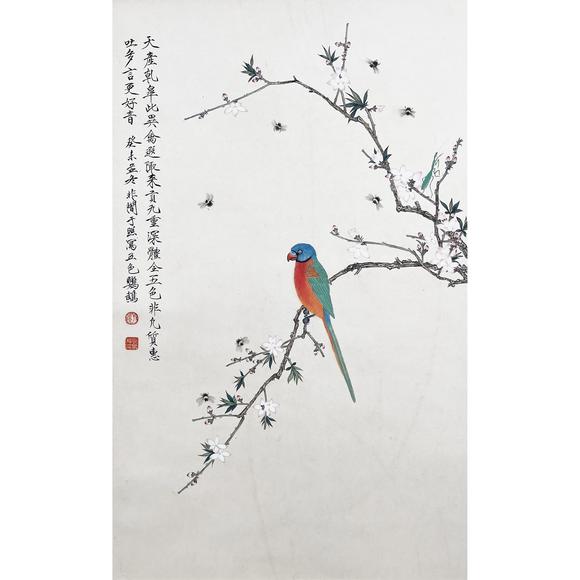 鐮倉美術|藝術品拍賣會（第十三回)于非庵 五色鸚鵡