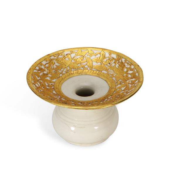 鐮倉美術|藝術品拍賣會（第十三回)明以前 鎏金鑲嵌定窯白釉渣鬥