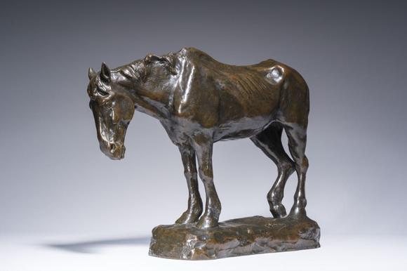 Coronari Auctions BVConstantin Emile Meunier (1831-1905): A mine horse, brown patinated bronze, foundry mark 'J. Petermann Fondeur Bruxelles', ca. 1890