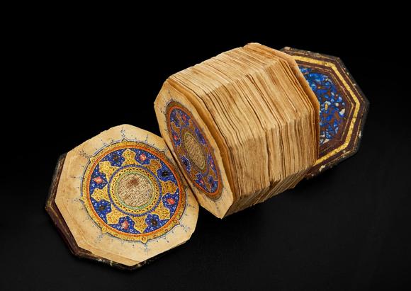 RoseberysA miniature octagonal Qur'an signed ‘Abdullah al-Harawi,
Timurid H