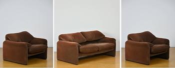 Vico Magistretti for Cassina: sofa and two armchai…