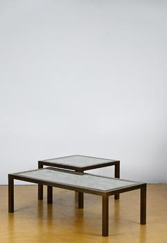 Willy Daro: coffee table and side table with engra…