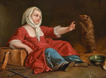 NICOLAS BERNARD LéPICIé (FRENCH 1735-1784), A YOUNG PEASANT GIRL WITH A MARMOT