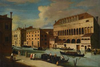 JACOPO FABRIS (ITALIAN CIRCA 1689-1761), VIEW OF THE GRAND CANAL WITH THE FONDACO DEI TURCHI