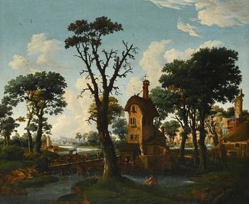 MANNER OF PIETER JANSZ. VAN ASCH, RIVER LANDSCAPE WITH DWELLINGS