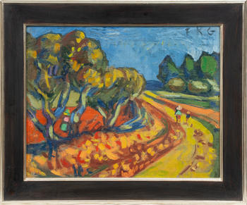 Friedrich Karl Gotsch (Pries/Kiel 1900 - Schleswig 1984). Sanary - Country Road in Provence.