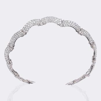 High Carat Convertible Art-déco Diamond Tiara.
